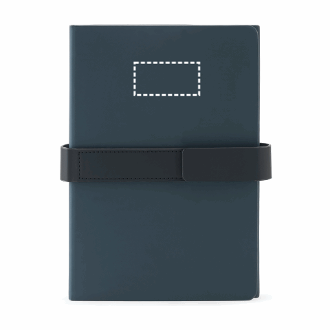 SANDERSON. A5 Notizbuch aus PU (50% recycelt) mit zwei Blöcken: linierte Seiten und unlinierte Seiten Blau | ohne Werbeanbringung | Nicht verfügbar | Nicht verfügbar | Nicht verfügbar