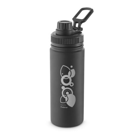 FEDERER. Trinkflasche aus 90% recyceltem Edelstahl 570 mL Schwarz | ohne Werbeanbringung | Nicht verfügbar | Nicht verfügbar | Nicht verfügbar