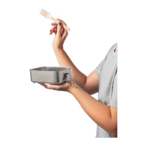 ALLSPICE. Lunchbox. Robuste luftdichte Box aus (90% recyceltem) 750 mL Silber | ohne Werbeanbringung