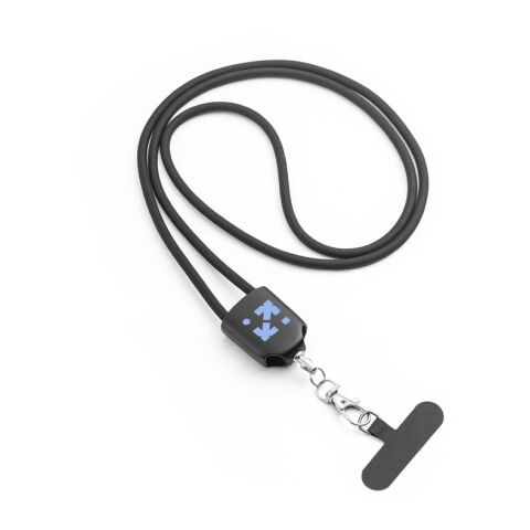 ZEWAIL. Lanyard mit Smartphone-Halterung, USB-C-Kabel und verschiedenen Adaptern aus recyceltem ABS und recyceltem TPE Schwarz | ohne Werbeanbringung | Nicht verfügbar | Nicht verfügbar | Nicht verfügbar