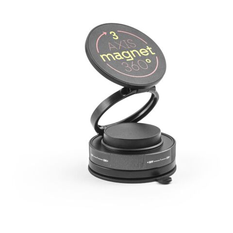 KEPLER. Magnetischer Handyhalter mit Vakuum-Befestigungssystem für glatte und unebene Oberflächen (360°-Drehung) Schwarz | ohne Werbeanbringung | Nicht verfügbar | Nicht verfügbar | Nicht verfügbar