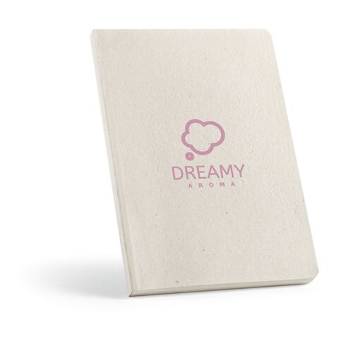 Austen A5 Notizbuch mit Hanfeinband. 196 Seiten aus 80gsm recy.Papier Pastel Weiß | ohne Werbeanbringung | Nicht verfügbar | Nicht verfügbar | Nicht verfügbar