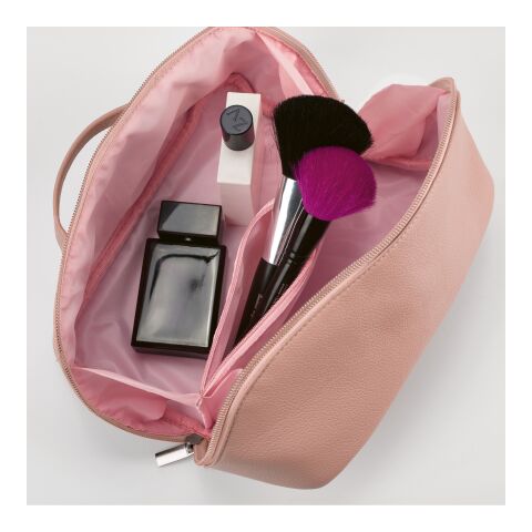 Macao 3,5L Kulturtasche aus recy.Leder. Mit Zipper und Tragegriff Rosa