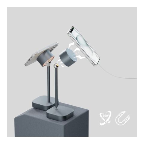 Xoopar Mojiu Smart Tischlampe mit Sprachsteuerung Hellgrau | Gravur | gegenüber vom Schalter | 35 mm x 30 mm