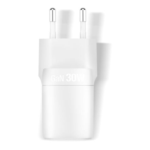 Fresh 'n Rebel 30W Schnellladegerät GaN USB-C &amp; USB-A Hellgrau | ohne Werbeanbringung