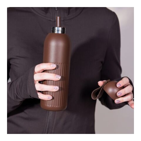 Sagaform Tekla Stahlisolierflasche (recycelt) 500 ml Braun-Braun | ohne Werbeanbringung | Nicht verfügbar | Nicht verfügbar