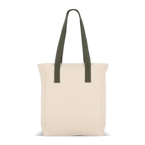 InSideOut Reuuz Canvas Tragetasche 33 x 42 x 10 cm Ecru-Olivgrün | ohne Werbeanbringung | Nicht verfügbar | Nicht verfügbar