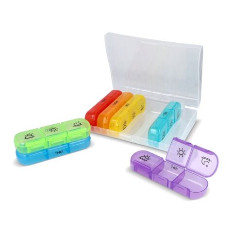 7-Tage-Pillendose Joseph weiss | 1-farbiger Tampondruck | Oberseite | 65 mm x 60 mm