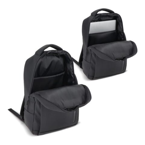 PU Osaka Laptop-Rucksack 30 x 14 x 42 cm 15 l Schwarz | Digital Transferdruck | Fach | 150 mm x 220 mm