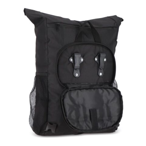 R-PET 600D Rolltop Fahrrad-Rucksack 20L Schwarz | ohne Werbeanbringung | Nicht verfügbar | Nicht verfügbar
