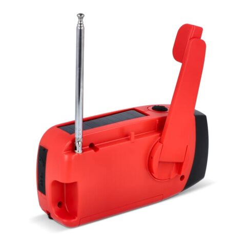 SafeSound Notfallradio Solar und Powerbank mit Handaufzug Rot / Weiß | ohne Werbeanbringung | Nicht verfügbar | Nicht verfügbar