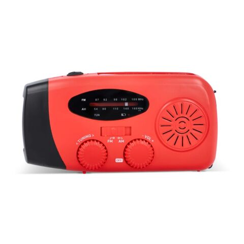 SafeSound Notfallradio Solar und Powerbank mit Handaufzug Rot Weiß | ohne Werbeanbringung | Nicht verfügbar | Nicht verfügbar