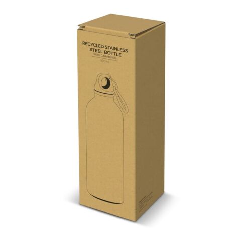 R-Edelstahl einwandige Flasche mit Karabiner 500 ml Weiss