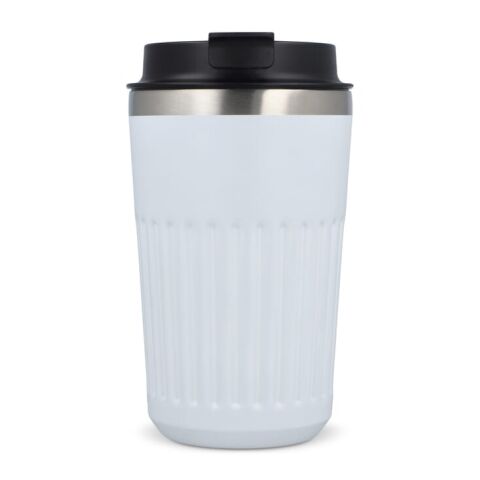 Recycelter Edelstahl-Thermobecher für Kaffee zum Mitnehmen, 400 ml Weiss | ohne Werbeanbringung | Nicht verfügbar | Nicht verfügbar