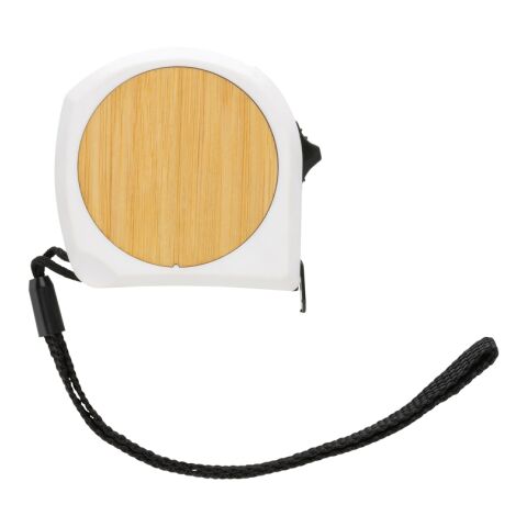 5m/19mm Maßband aus RCS recycelt. Kunststoff &amp; Bambus weiß | ohne Werbeanbringung | Nicht verfügbar | Nicht verfügbar