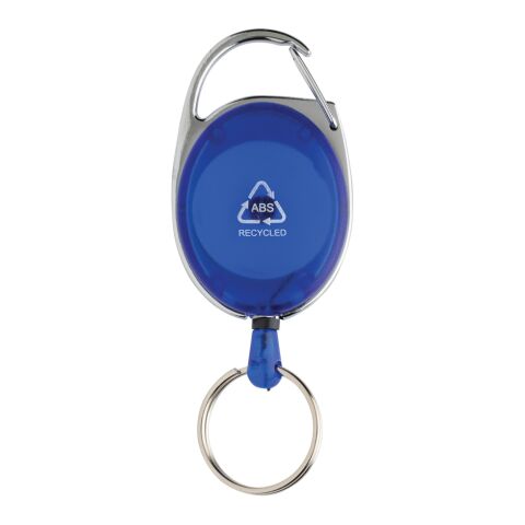Roller-Clip-Schlüsselanhänger aus RCS recyceltem ABS blau | ohne Werbeanbringung | Nicht verfügbar | Nicht verfügbar