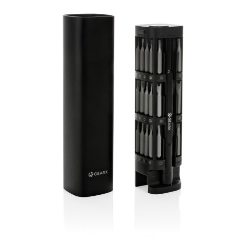 Gear X 56-tlg. Präzisions-Bit-Set aus RCS recyc. Aluminium schwarz | ohne Werbeanbringung | Nicht verfügbar | Nicht verfügbar