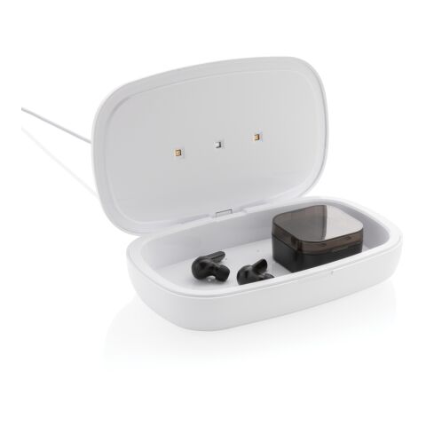 UV-C Sterilisations-Box mit 5W Wireless Charger weiß | ohne Werbeanbringung | Nicht verfügbar | Nicht verfügbar