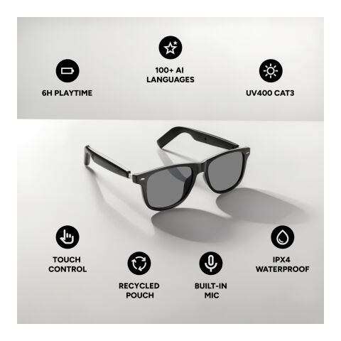Miro – KI-gestützte Audiobrille mit Übersetzungsfunktion schwarz | ohne Werbeanbringung | Nicht verfügbar | Nicht verfügbar