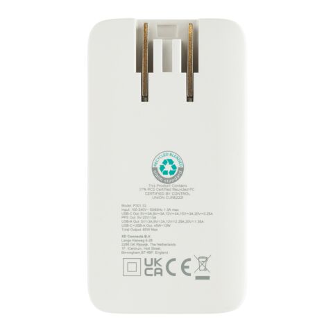 Fluxo flaches RCS 65W GaN-Ladegerät mit Stecker-Adaptern weiß