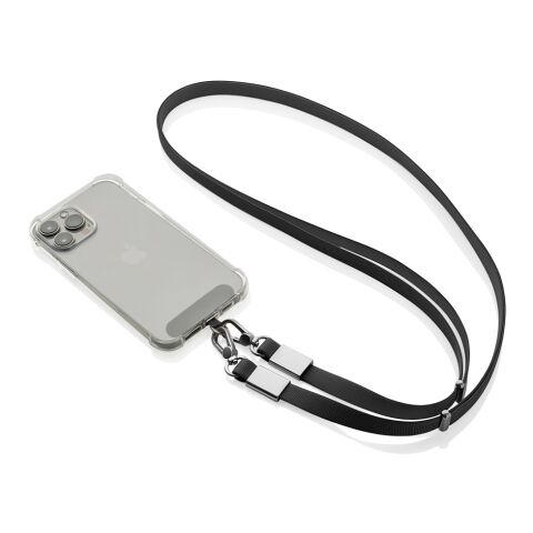 Nivo Crossbody-Handyband aus RCS recyceltem PET schwarz | ohne Werbeanbringung | Nicht verfügbar | Nicht verfügbar