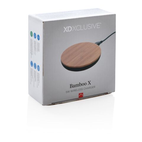 Bamboo X 5W Wireless Charger braun | ohne Werbeanbringung | Nicht verfügbar | Nicht verfügbar