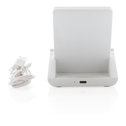 Ontario 10W Ständer aus Bambus &amp; RCS recyceltem Kunststoff weiß | ohne Werbeanbringung | Nicht verfügbar | Nicht verfügbar