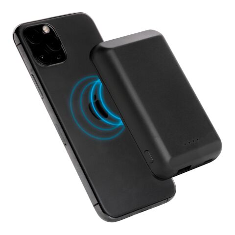 Magnetische 5.000 mAh Wireless Powerbank schwarz | ohne Werbeanbringung | Nicht verfügbar | Nicht verfügbar