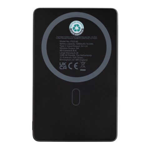 Orion 5.000mAh 5W magnetische Powerbank aus RCS rec. Alu schwarz | ohne Werbeanbringung | Nicht verfügbar | Nicht verfügbar