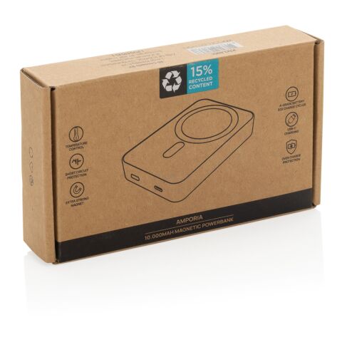 Amporia 10.000mAh magnetische Powerbak aus RCS rec. ABS schwarz | ohne Werbeanbringung | Nicht verfügbar | Nicht verfügbar