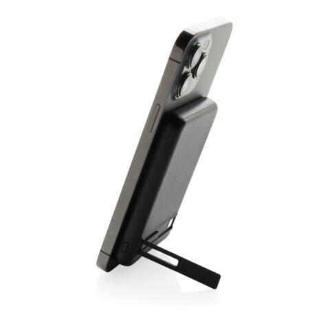 Zen 5000mAh 5W magnetische Bambus-Powerbank aus RCS rPlastik schwarz | ohne Werbeanbringung | Nicht verfügbar | Nicht verfügbar