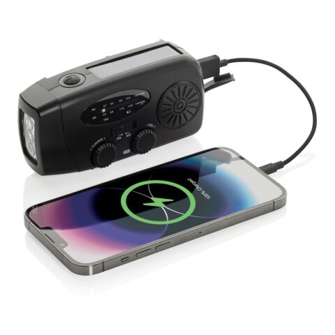 RescueWave Notfallradio aus RCS recyceltem Kunststoff schwarz | ohne Werbeanbringung | Nicht verfügbar | Nicht verfügbar