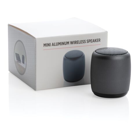 Kabelloser Mini-Lautsprecher aus Aluminium anthrazit | ohne Werbeanbringung | Nicht verfügbar | Nicht verfügbar