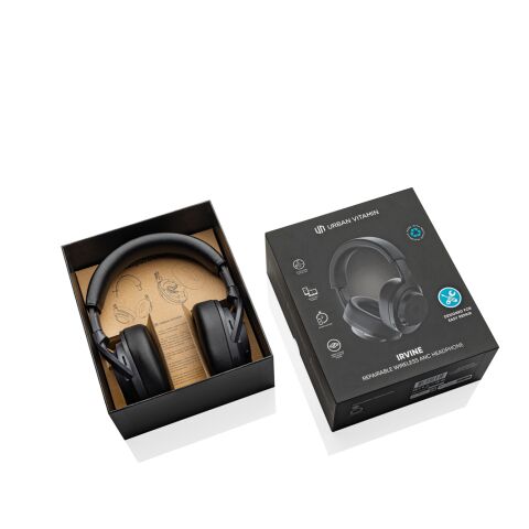 Irvine RCS recycelter &amp; reparierbarer Wireless-ANC Kopfhörer schwarz | ohne Werbeanbringung | Nicht verfügbar | Nicht verfügbar