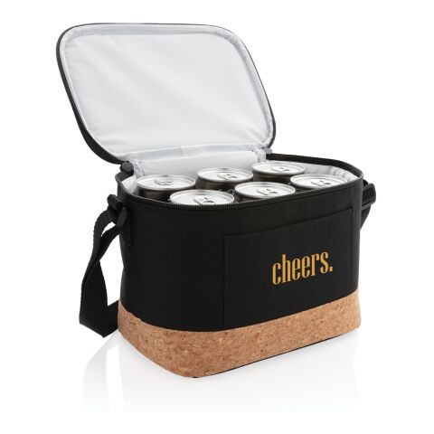 Two-Tone Kühltasche mit Korkdetails schwarz | ohne Werbeanbringung | Nicht verfügbar | Nicht verfügbar | Nicht verfügbar