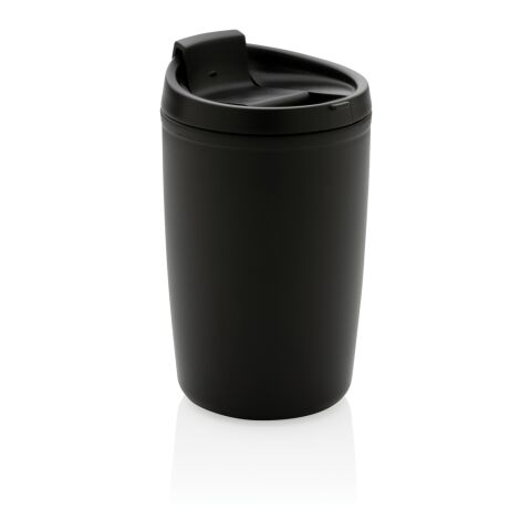 GRS recycelter PP-Becher mit Flip-Deckel schwarz | ohne Werbeanbringung | Nicht verfügbar | Nicht verfügbar