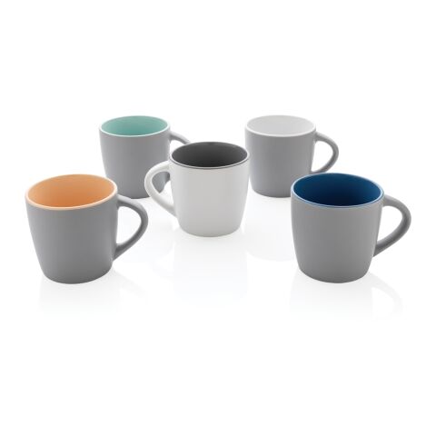 Keramiktasse innen coloriert, 300ml grau-weiß | ohne Werbeanbringung | Nicht verfügbar | Nicht verfügbar