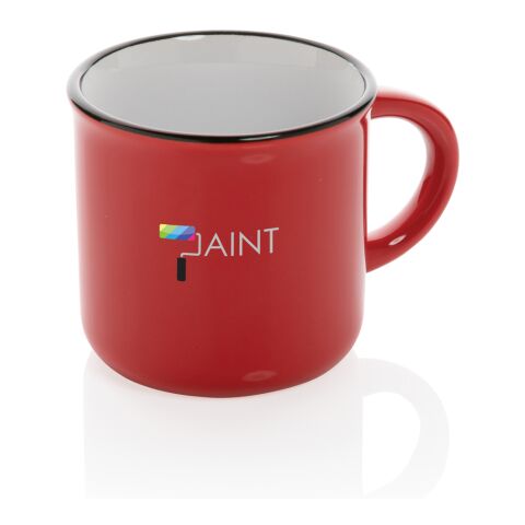 Vintage Keramiktasse rot | ohne Werbeanbringung | Nicht verfügbar | Nicht verfügbar