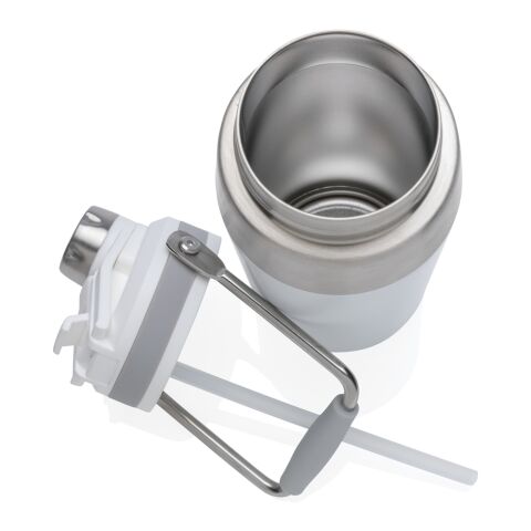 500ml Vakuum StainlessSteel Flasche mit Dual-Deckel-Funktion weiß | ohne Werbeanbringung | Nicht verfügbar | Nicht verfügbar