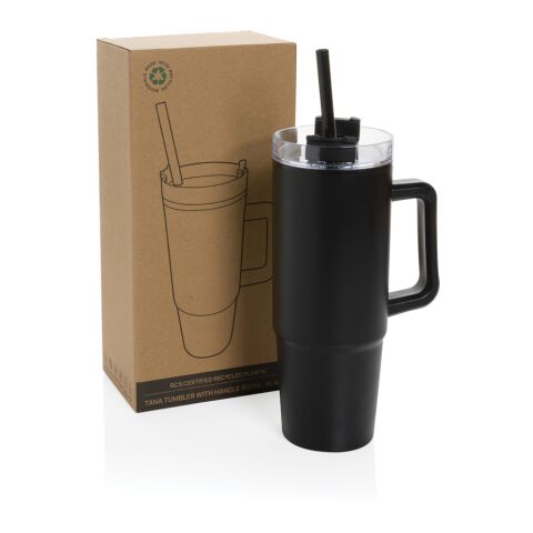 Tana Becher aus RCS recyceltem Kunststoff mit Griff 900ml schwarz | ohne Werbeanbringung | Nicht verfügbar | Nicht verfügbar