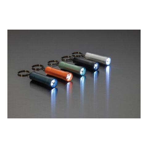 Flash Schlüsselanhänger-Taschenlampe aus RCS rec. Aluminium blau | ohne Werbeanbringung | Nicht verfügbar | Nicht verfügbar