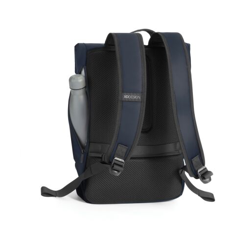 Urban wasserabweisender Flap-Top Rucksack marineblau meliert-schwarz | ohne Werbeanbringung | Nicht verfügbar | Nicht verfügbar