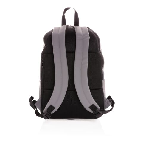 Schicker PU 15.6&quot; Laptop-Rucksack grau | ohne Werbeanbringung | Nicht verfügbar | Nicht verfügbar