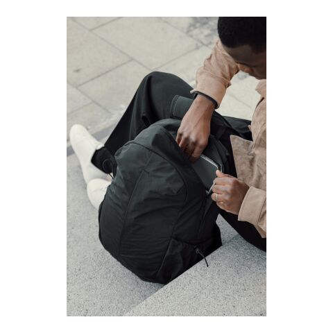 KENTO URBAN 15,6" Rucksack aus RCS recyceltem Nylon schwarz | ohne Werbeanbringung | Nicht verfügbar | Nicht verfügbar