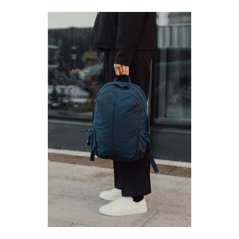 KENTO URBAN 15,6" Rucksack aus RCS recyceltem Nylon marineblau | ohne Werbeanbringung | Nicht verfügbar | Nicht verfügbar