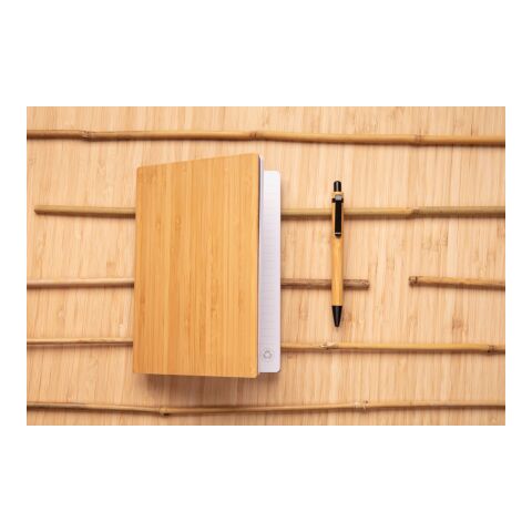 A5 Bambus Notizbuch &amp; Stift braun | ohne Werbeanbringung | Nicht verfügbar | Nicht verfügbar