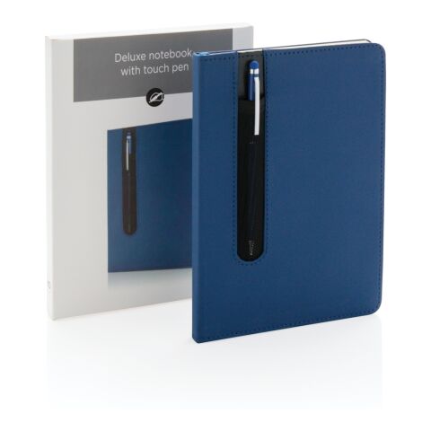 Basic Hardcover PU A5 Notizbuch mit Stylus-Stift navy blau | ohne Werbeanbringung | Nicht verfügbar | Nicht verfügbar | Nicht verfügbar