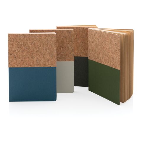 A5 Kork &amp; Kraft Notizbuch schwarz | ohne Werbeanbringung | Nicht verfügbar | Nicht verfügbar