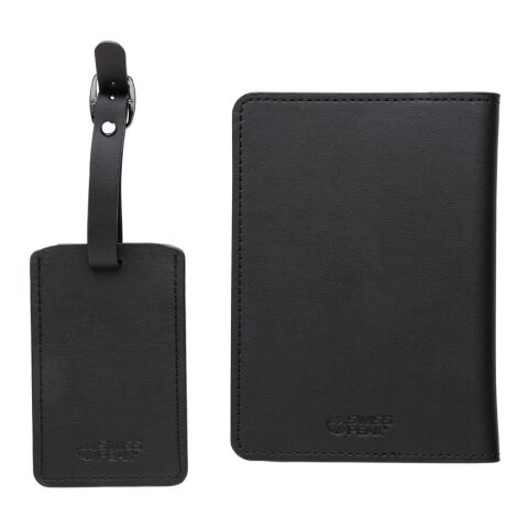 Swiss Peak Reise-Geschenkset aus GRS recyceltem PU schwarz | ohne Werbeanbringung | Nicht verfügbar | Nicht verfügbar