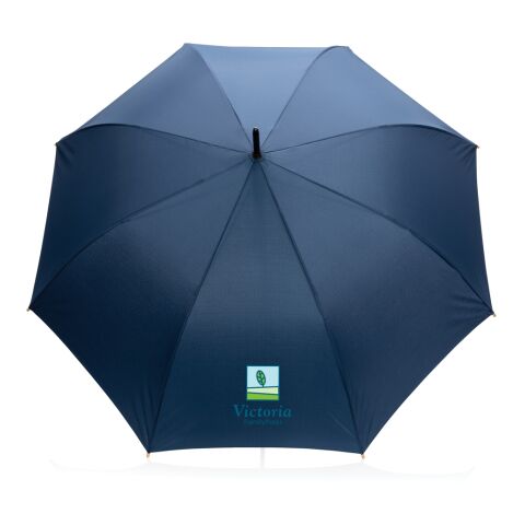 27" Impact AWARE™ RPET 190T Auto-Open Bambus-Schirm marineblau | ohne Werbeanbringung | Nicht verfügbar | Nicht verfügbar